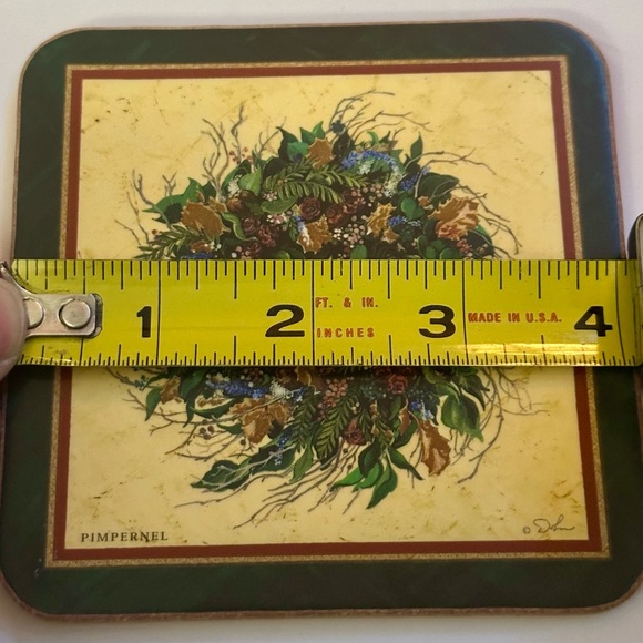 Vintage Pimpernel Holiday Coasters Set of 6 - Cork Back - Good Condition - Picture 11 of 16
